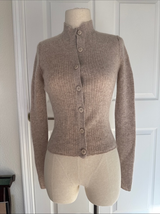 Pilcro Sweaters - Pilcro Slim Ribbed Button Cashmere Cardigan